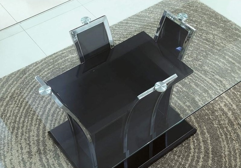 Glenview Glass/Lacquer/Wood Dining Table