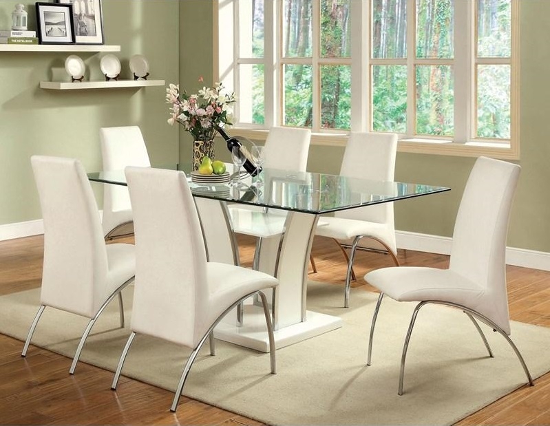 Glenview Glass/Lacquer/Wood Dining Set