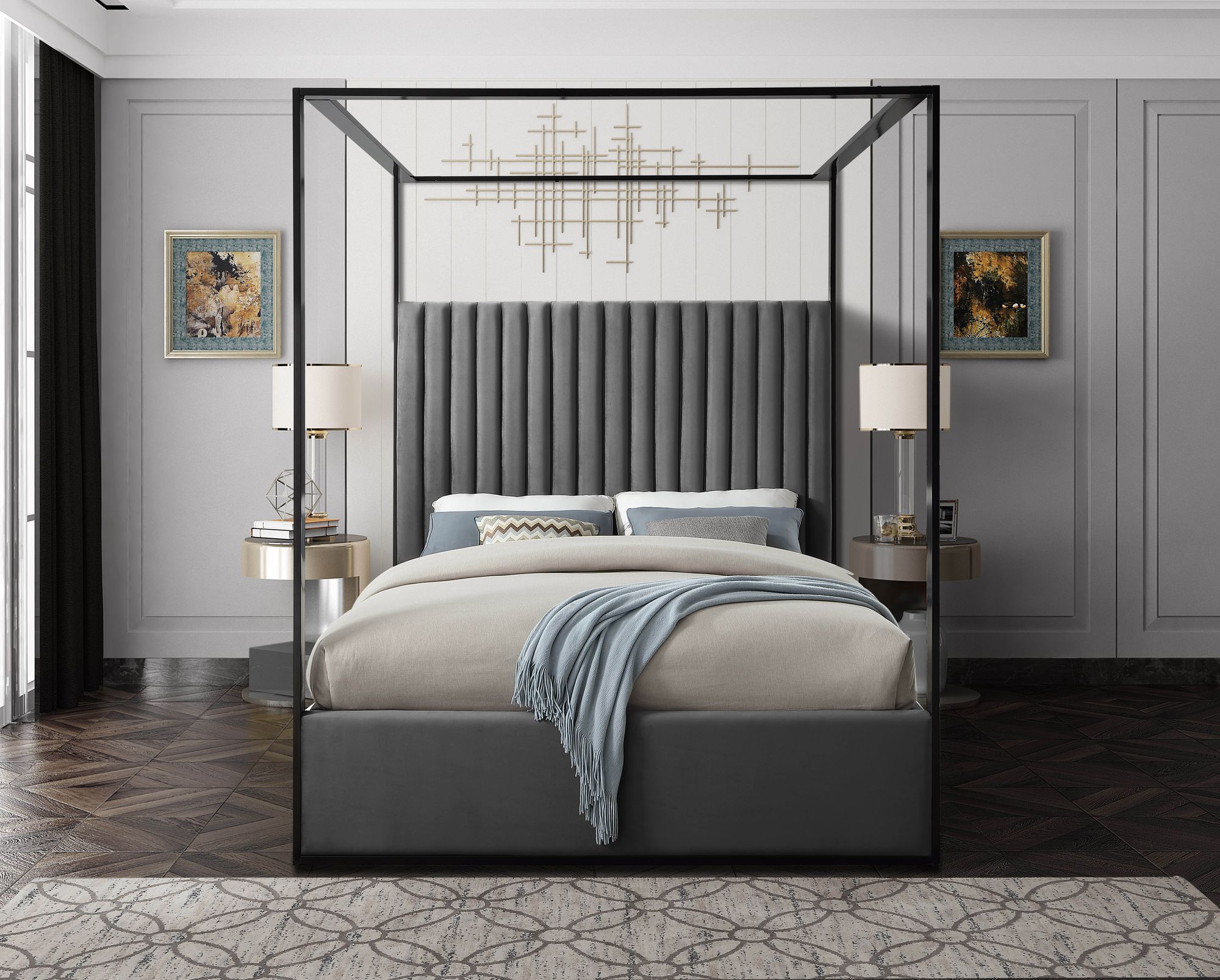 Jax Velvet Queen Size Bed