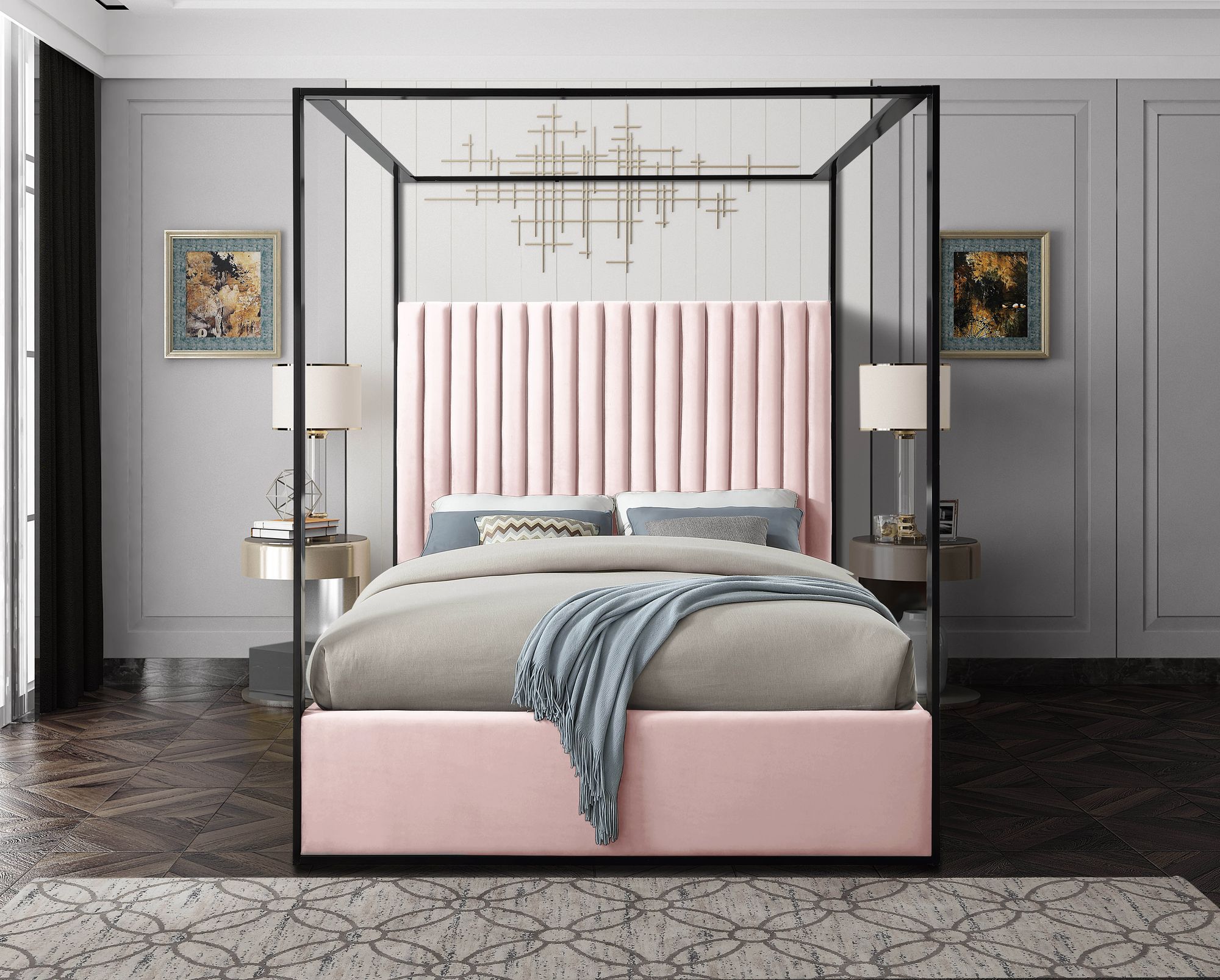Jax Velvet Queen Size Bed