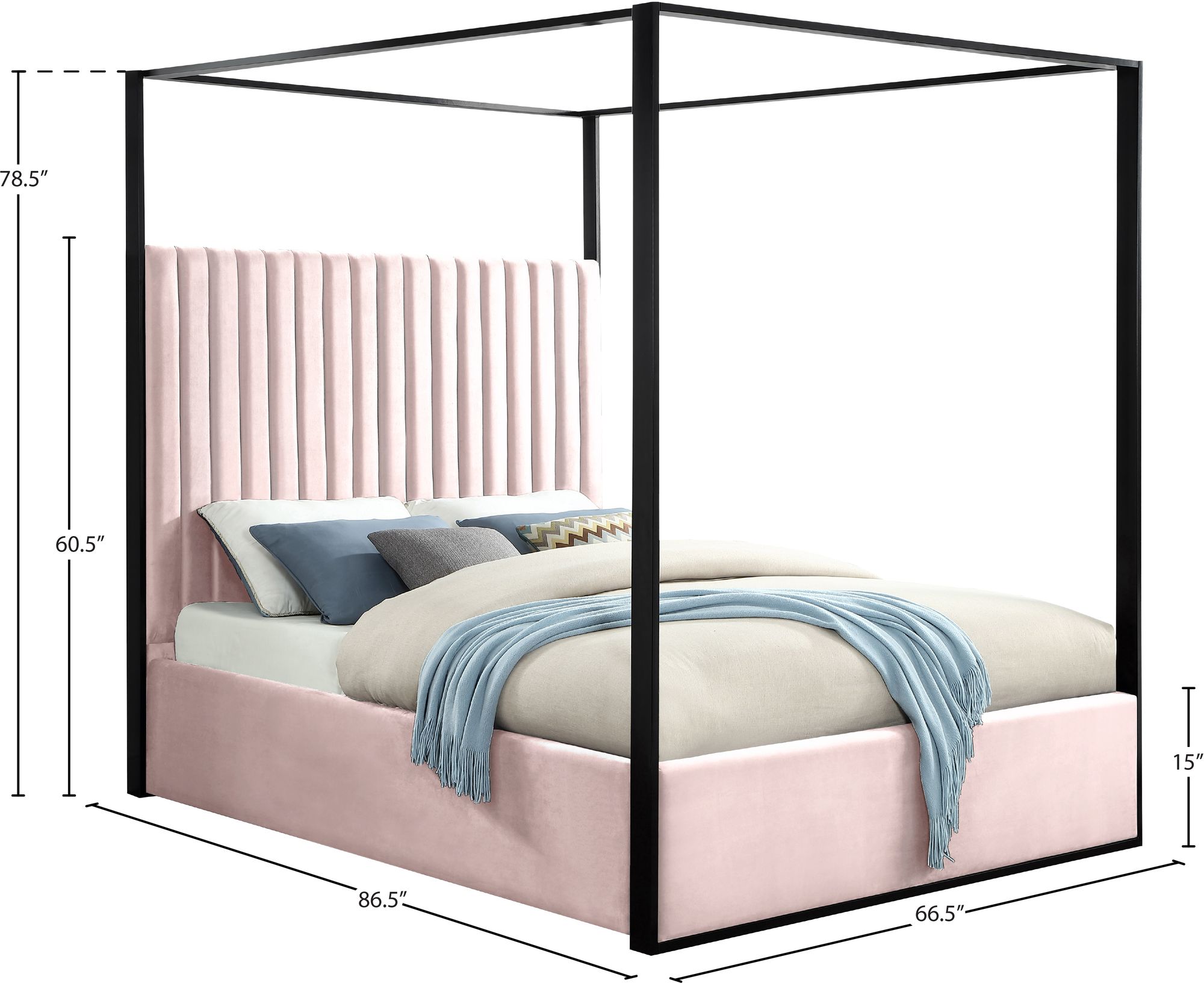 Jax Velvet Queen Size Bed