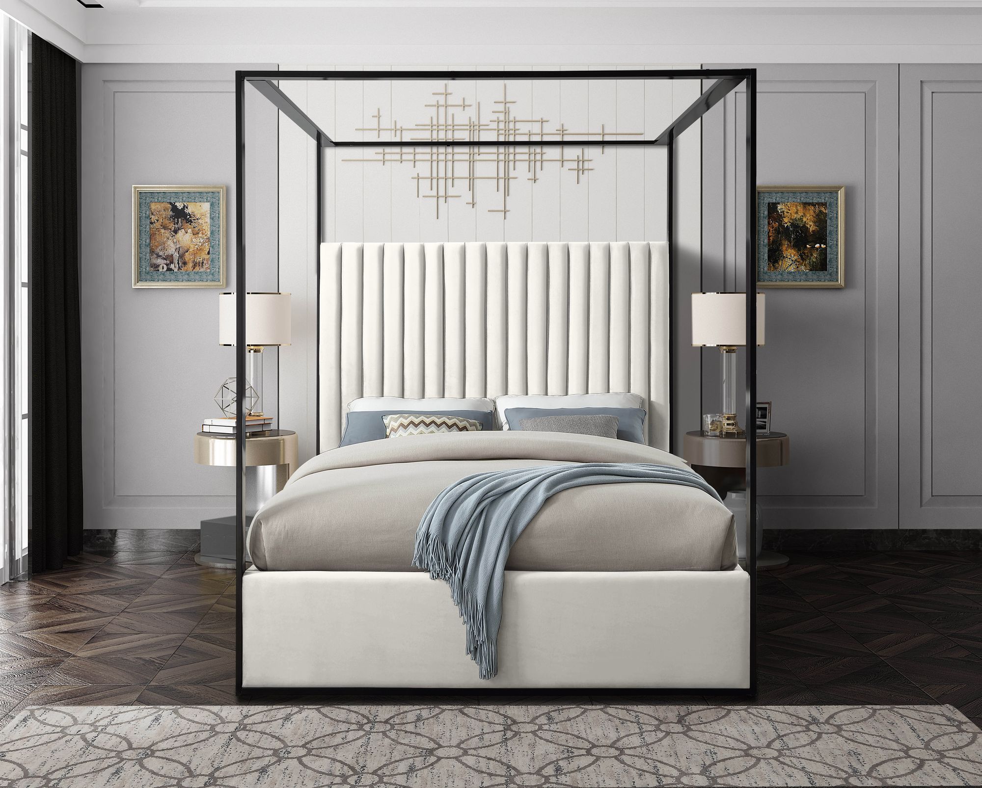 Jax Velvet Queen Size Bed