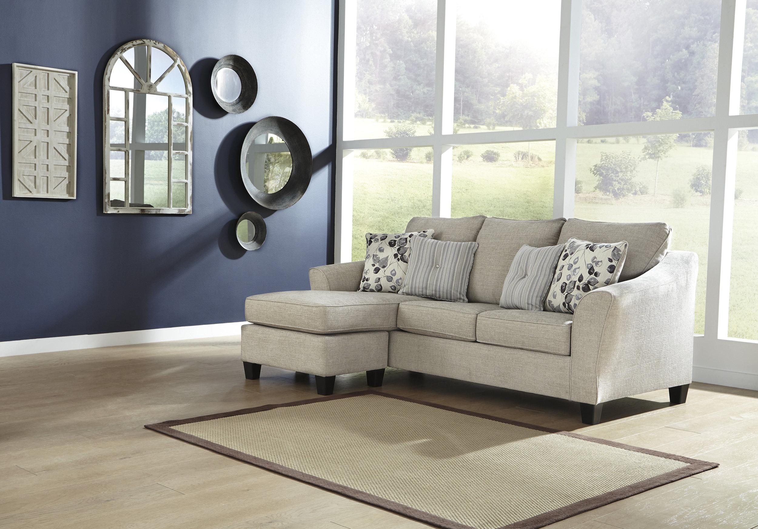 Abney Fabric L-Shaped Sectional Sofa w/Left Chaise Arm Facing
