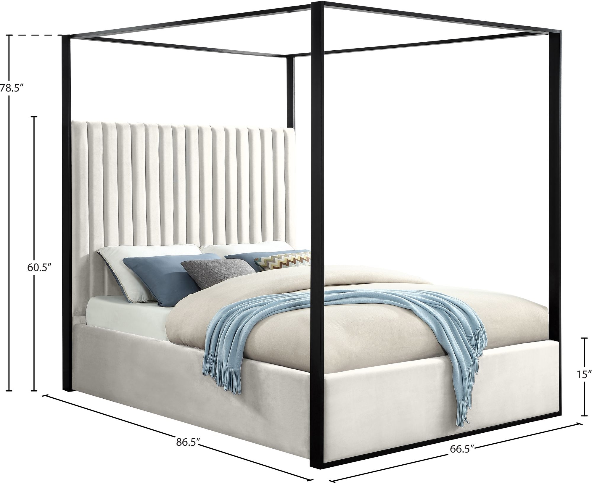 Jax Velvet Canopy Bed