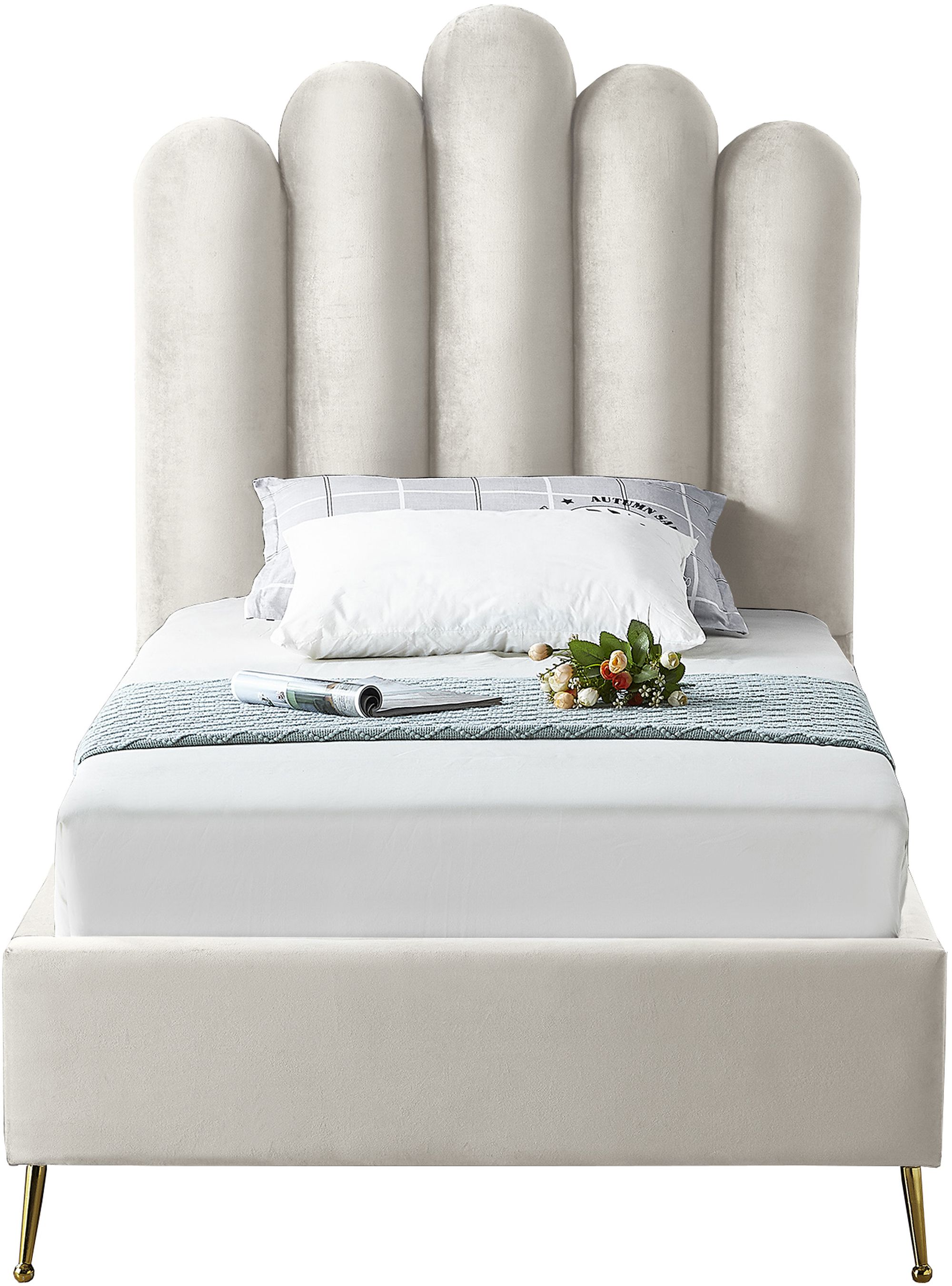 Lily Velvet Twin Size Bed
