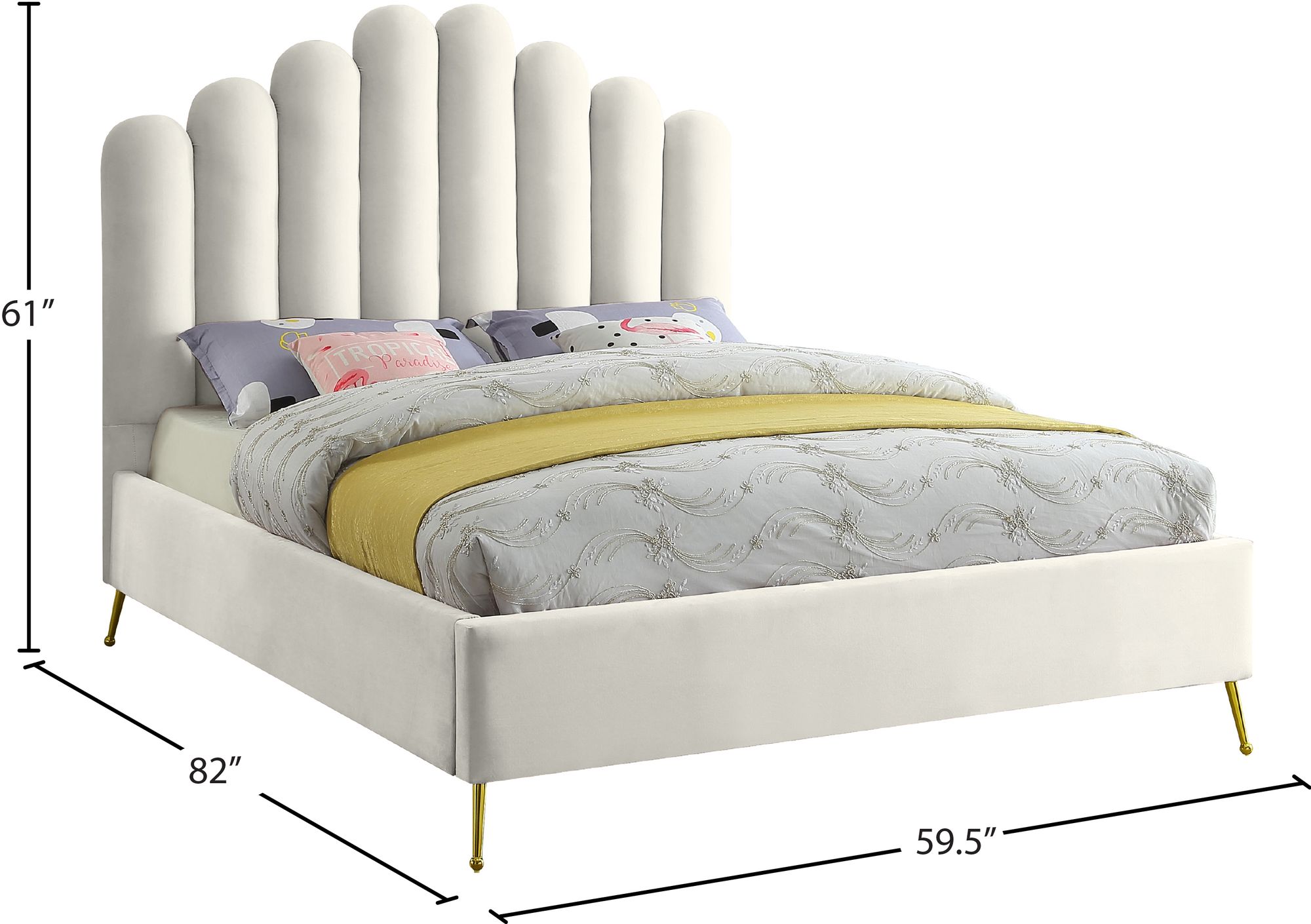 Lily Velvet Full Size Bed