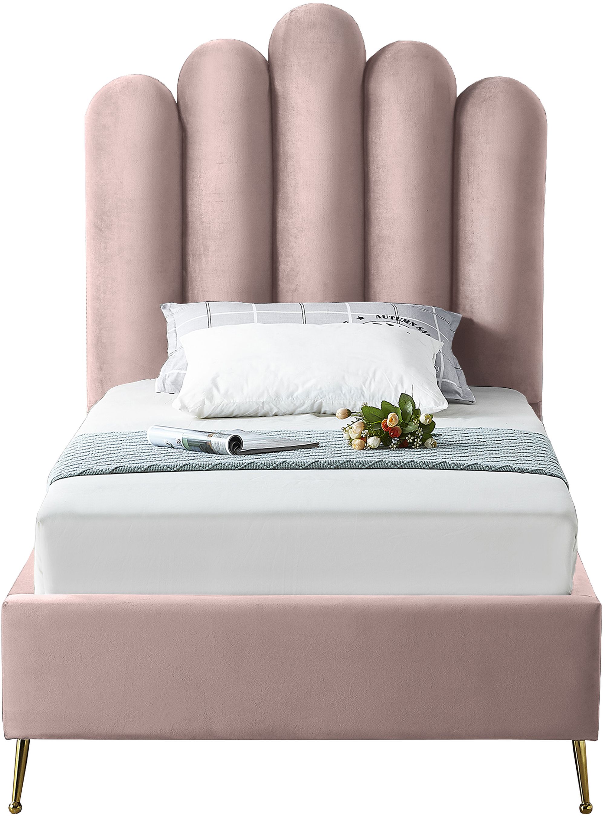 Lily Velvet Twin Size Bed