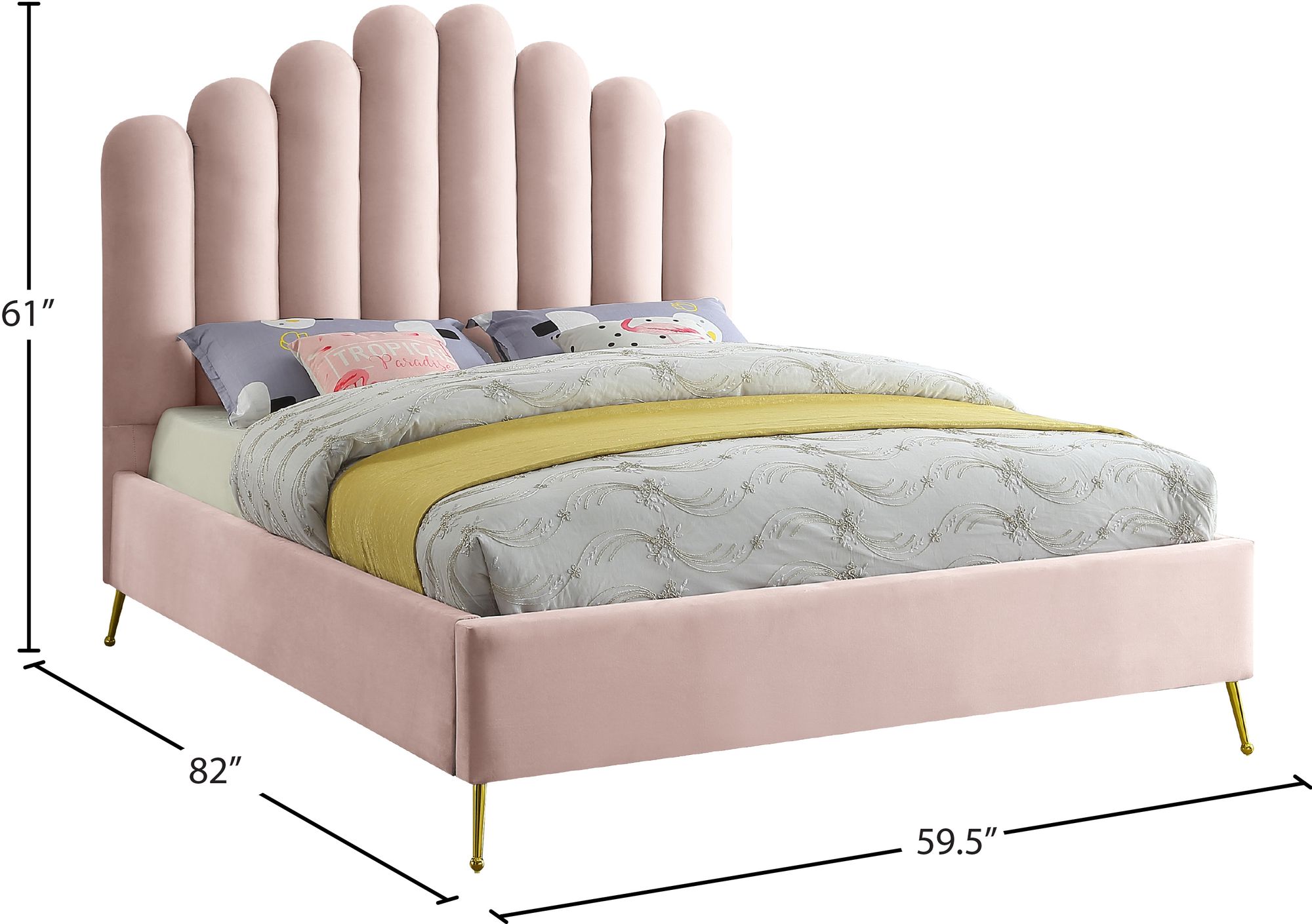 Lily Velvet Full Size Bed