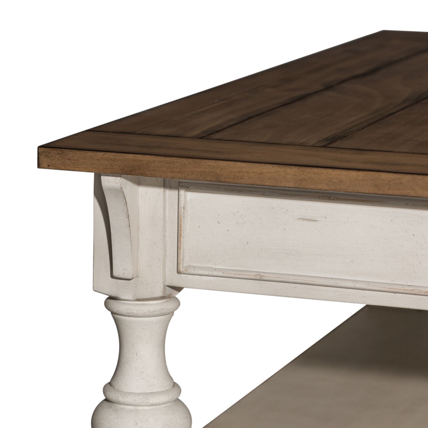 Morgan Creek Rectangular Wood 1-Drawer Cocktail Table w/Casters