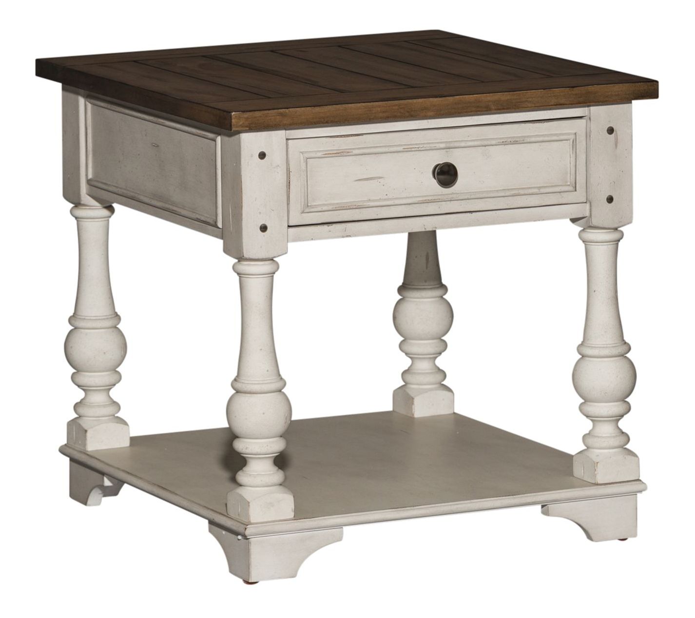 Morgan Creek Round Cocktail Table Set | Antique White | Liberty