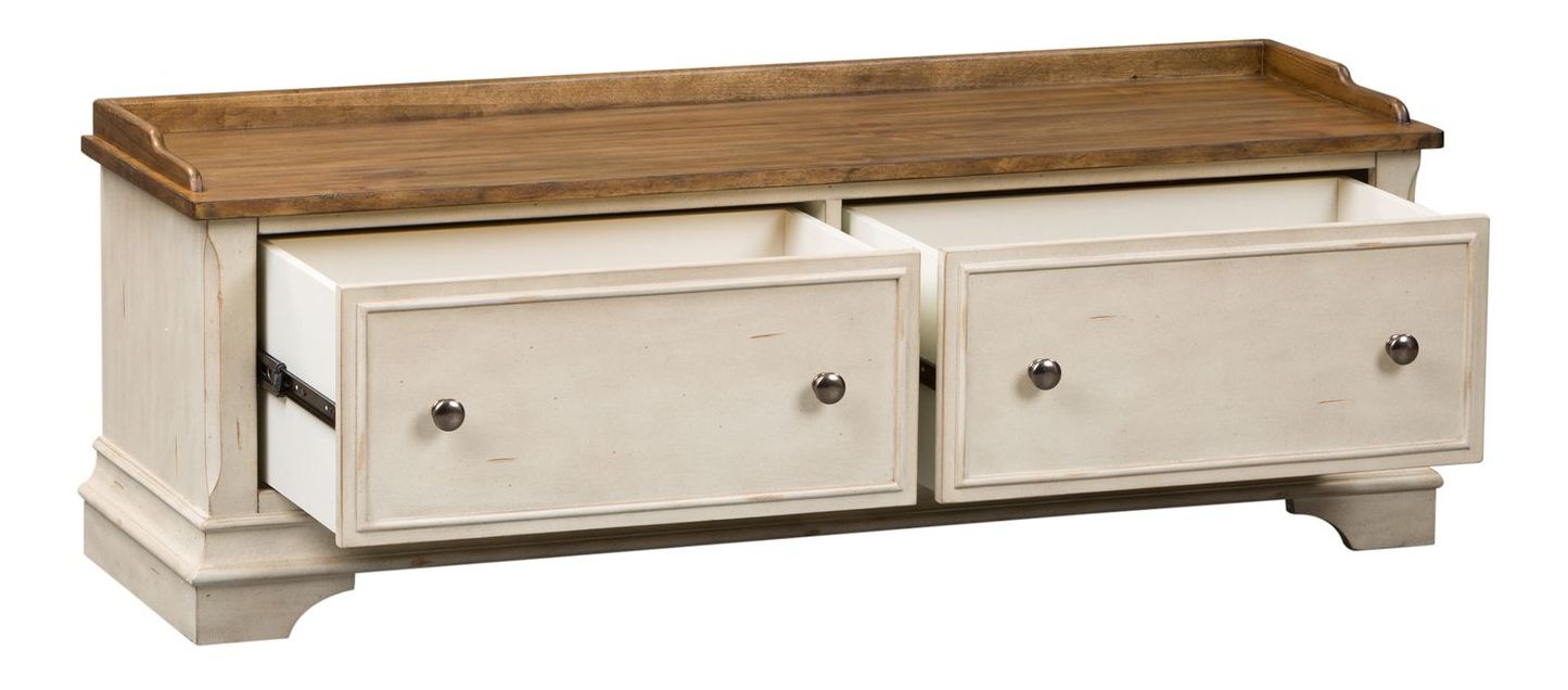 Morgan Creek Wood Storage Hall Bench w/2 Drawers