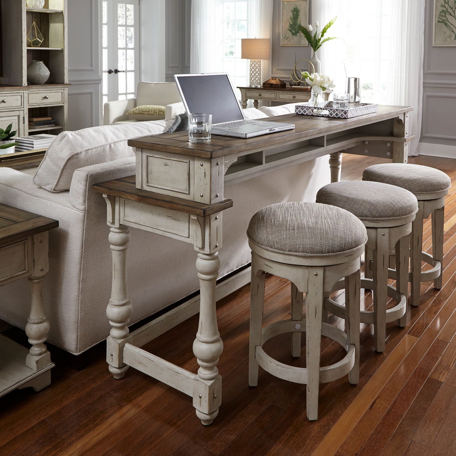 Morgan Creek Square Cocktail Table Set | Antique White | Liberty