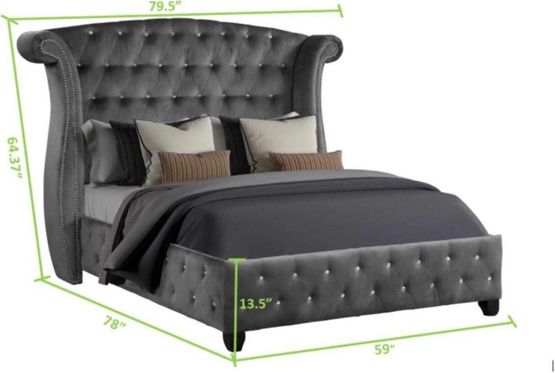 Sophia Fabric Upholstered Full Bed