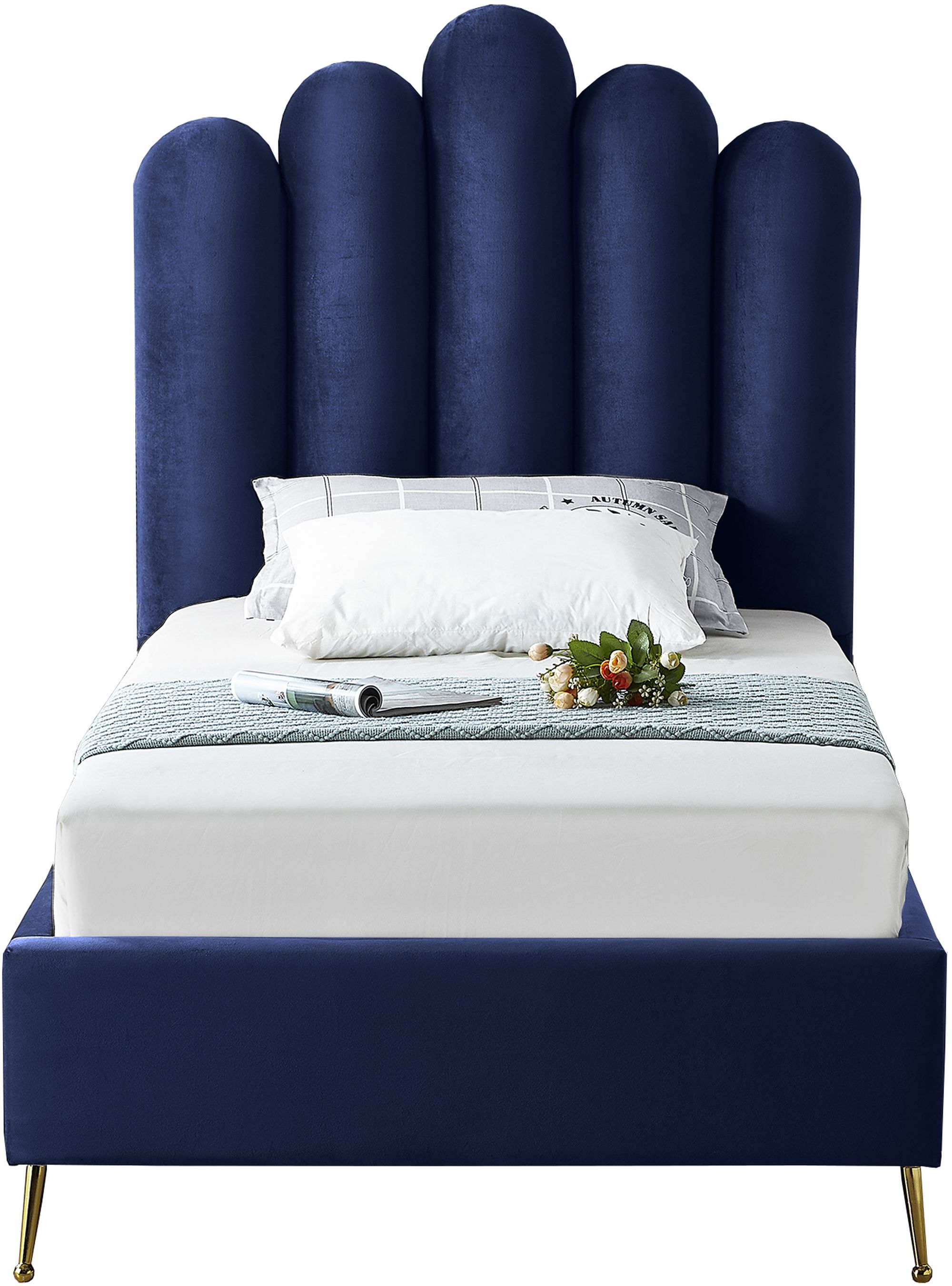 Lily Velvet Twin Size Bed