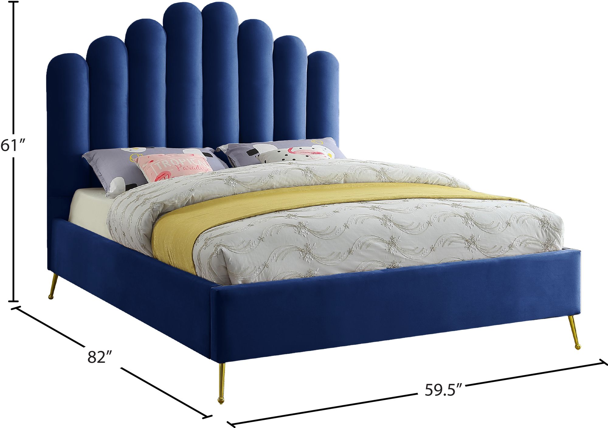 Lily Velvet Full Size Bed