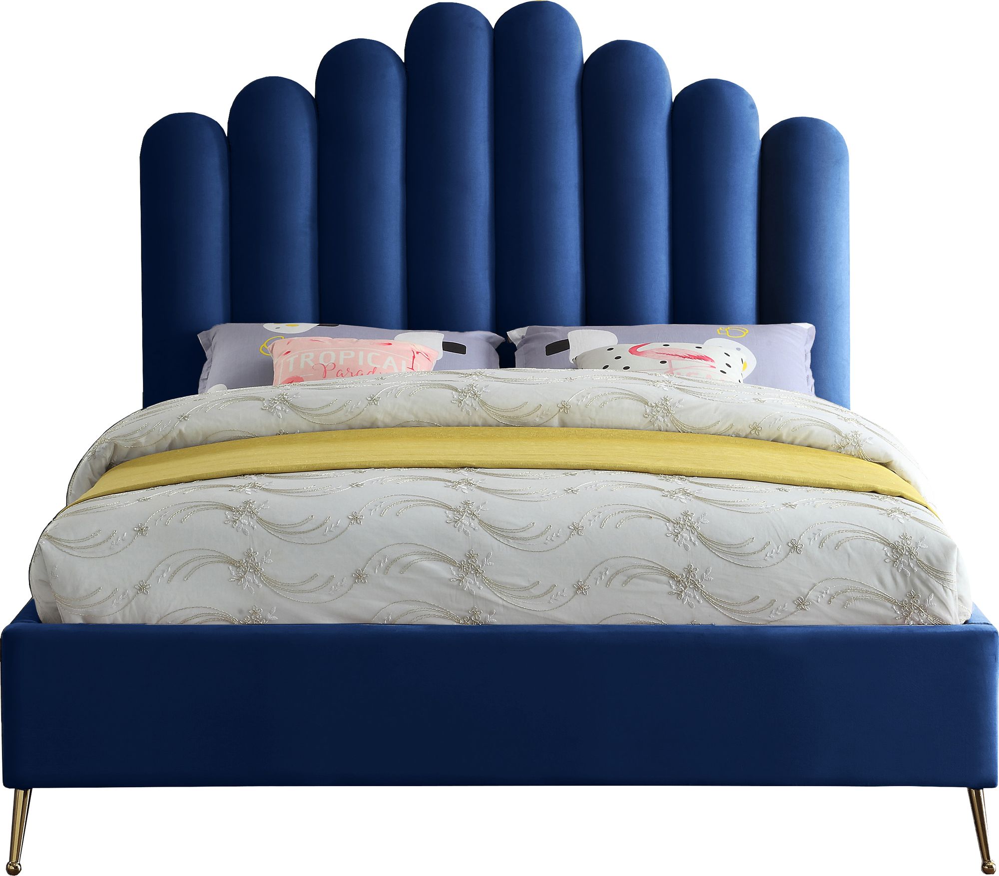 Lily Velvet Queen Size Bed