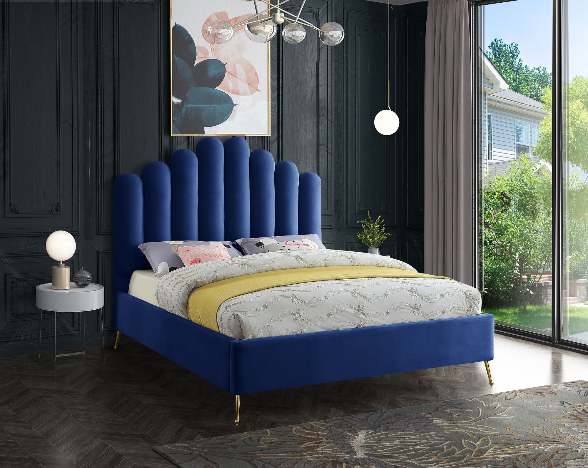Lily Velvet King Size Bed