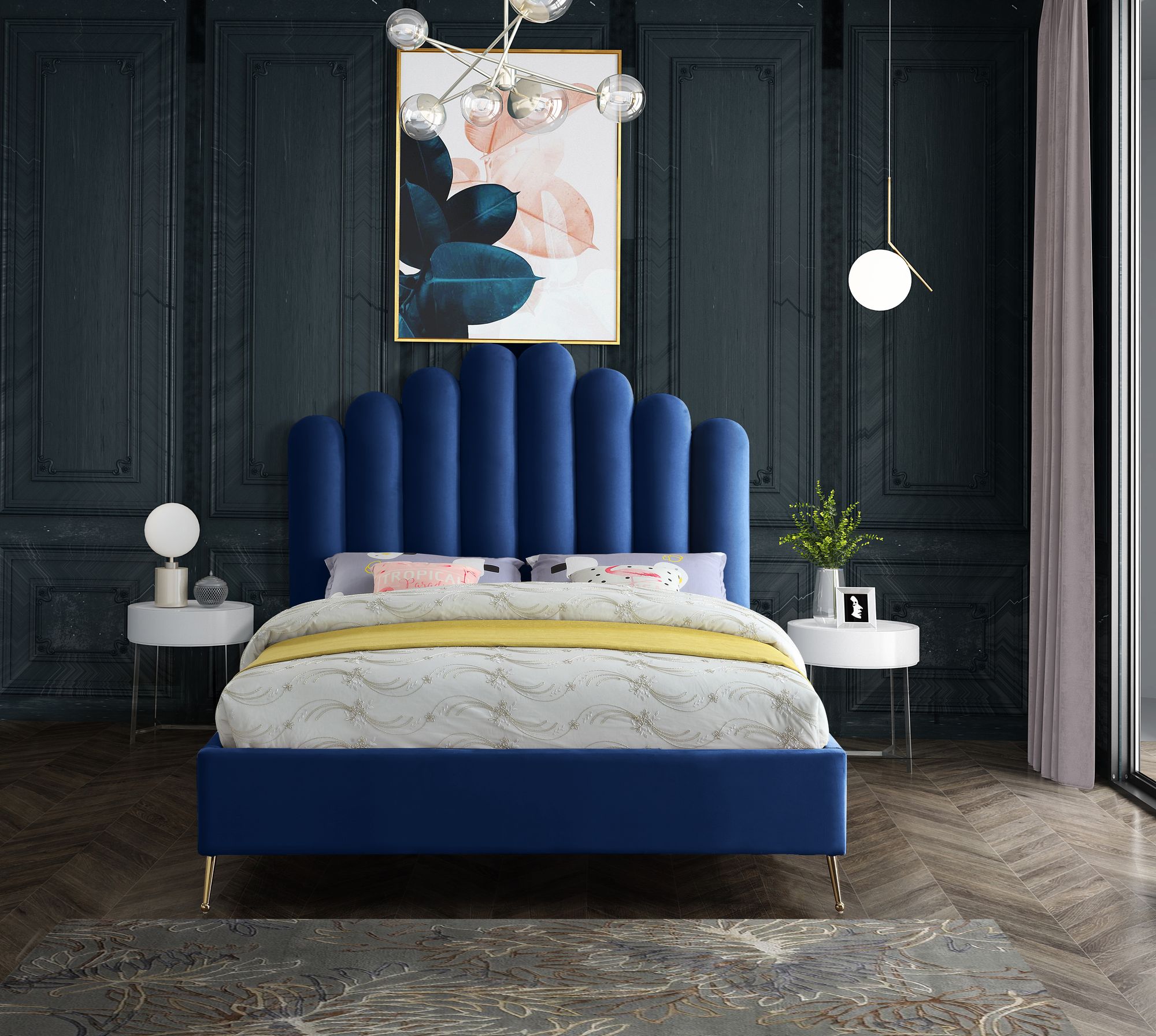 Lily Velvet King Size Bed