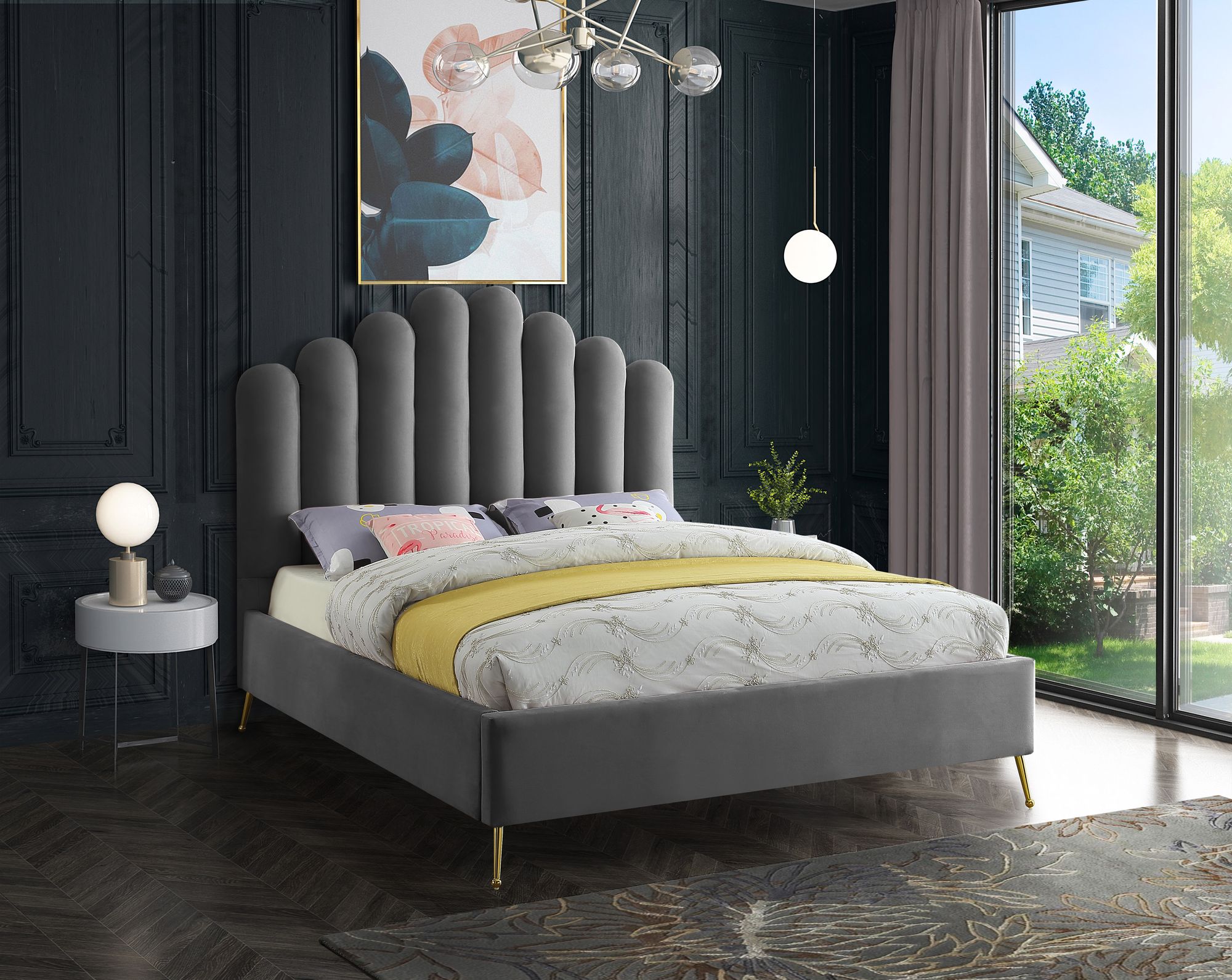 Lily Velvet Full Size Bed