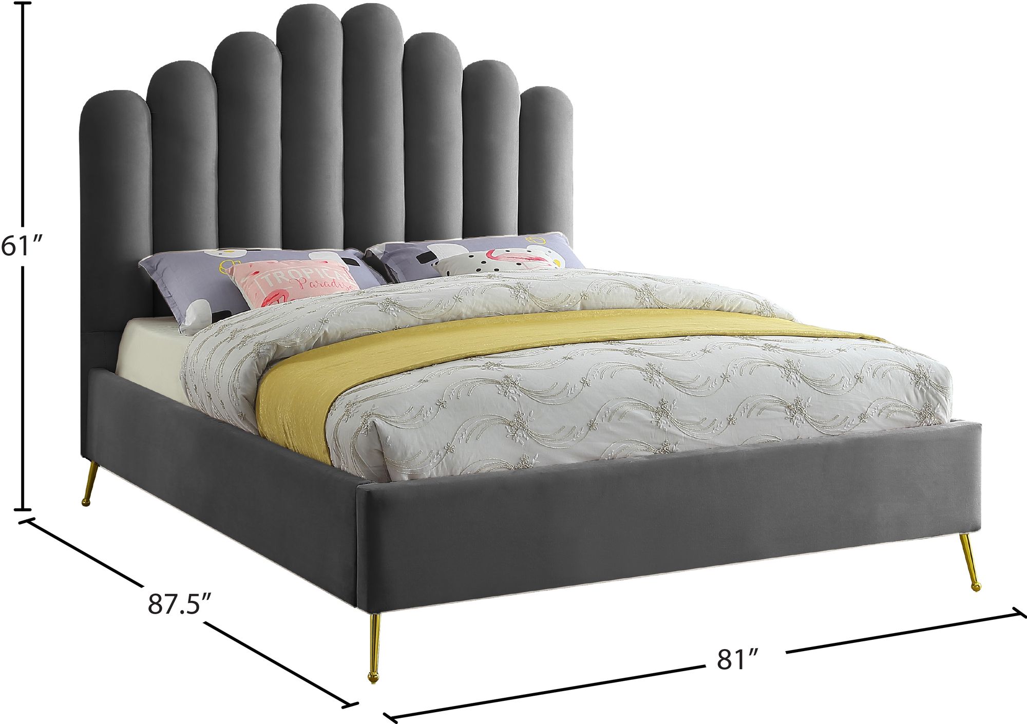 Lily Velvet King Size Bed