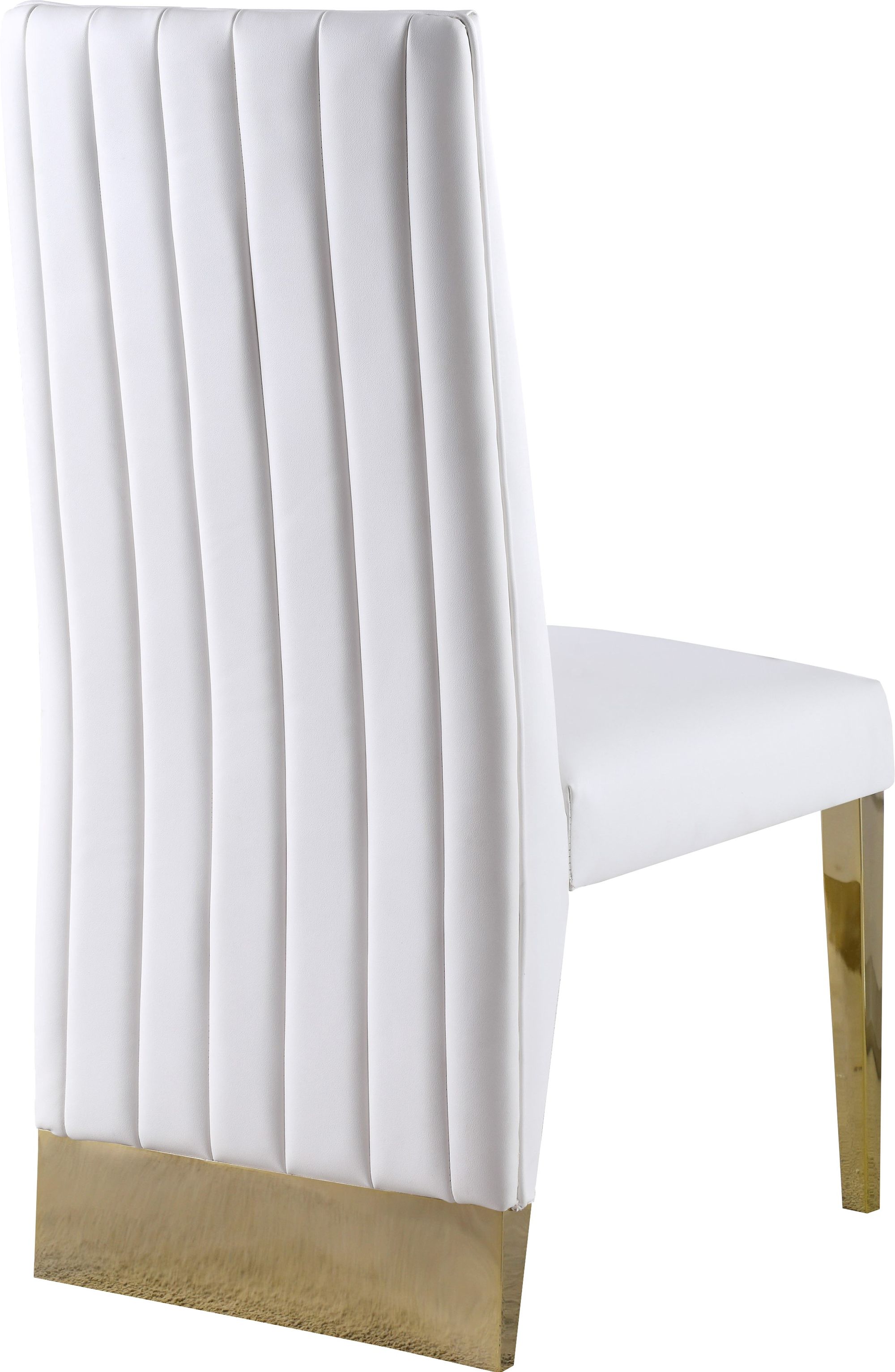 Porsha Faux Leather Dining Chair with Gold Metal Legs