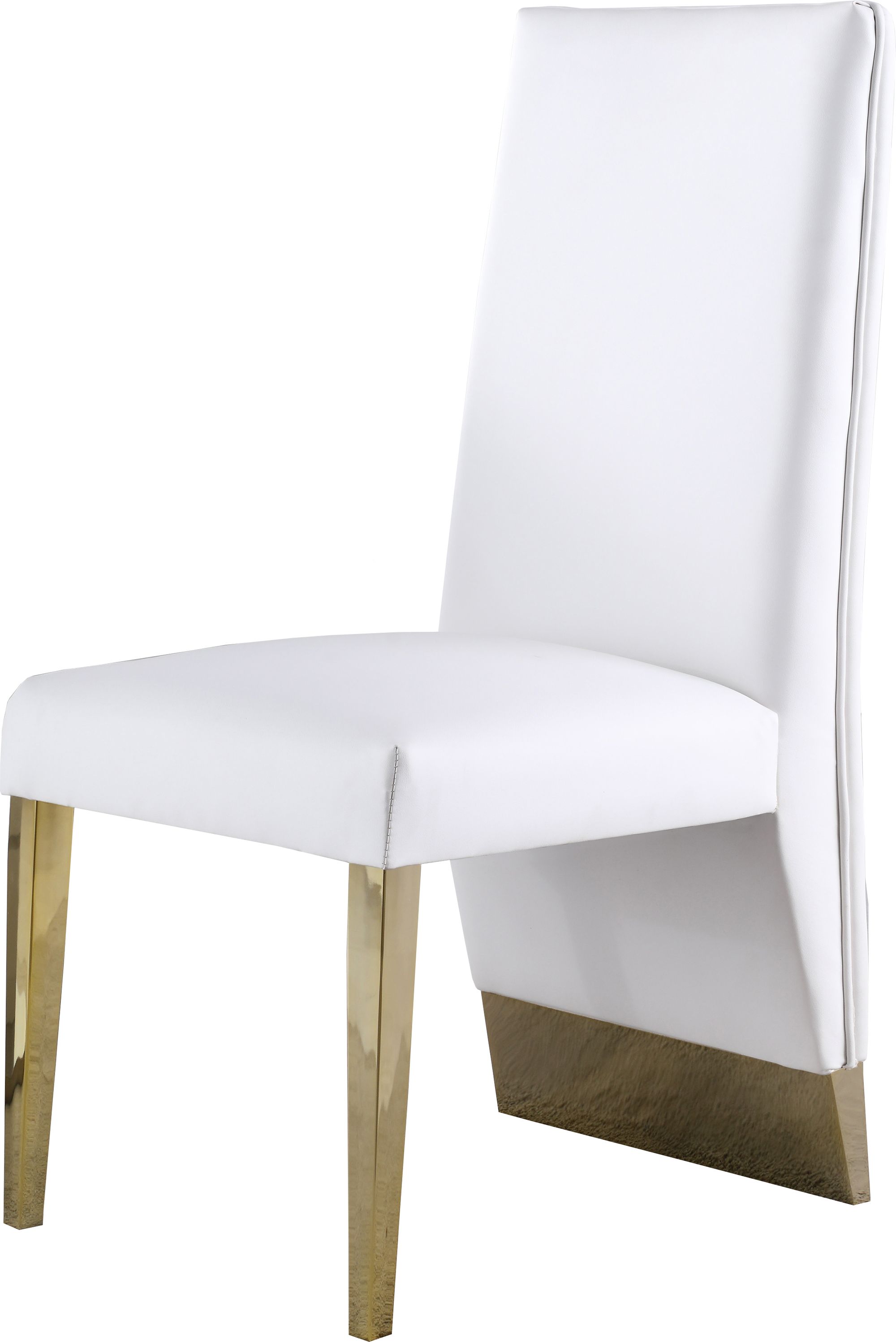 Porsha Faux Leather Dining Chair with Gold Metal Legs