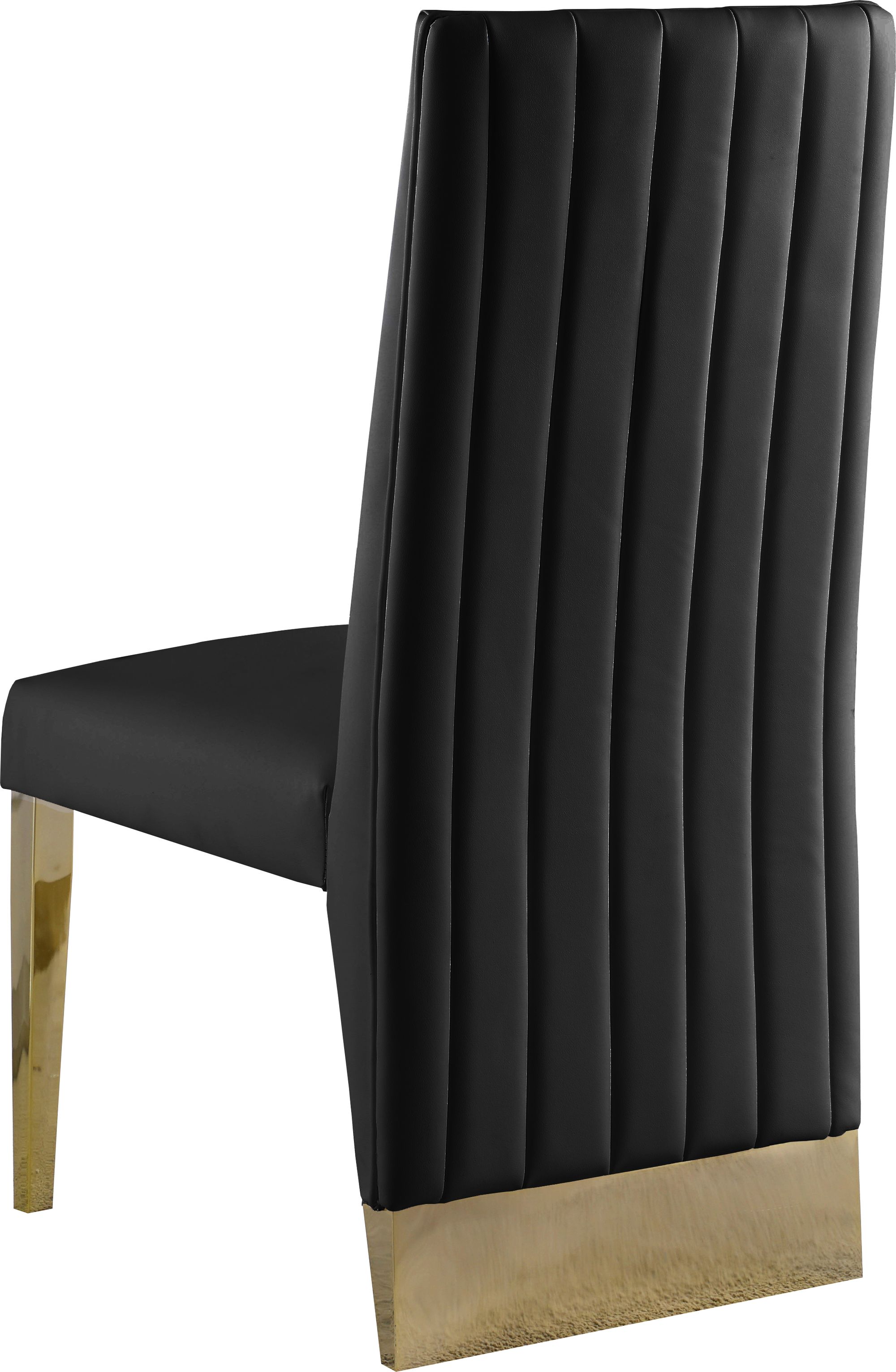 Porsha Faux Leather Dining Chair with Gold Metal Legs