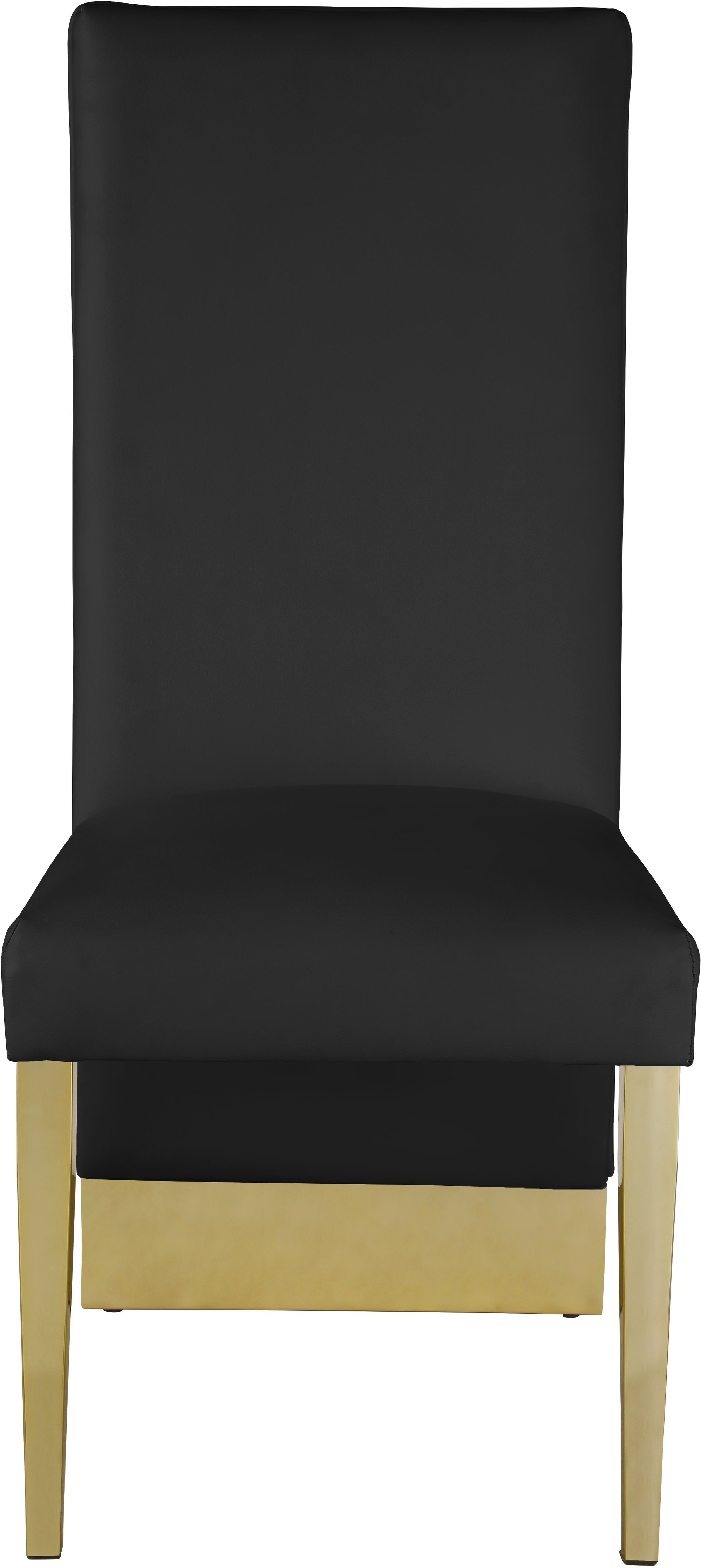 Porsha Faux Leather Dining Chair with Gold Metal Legs