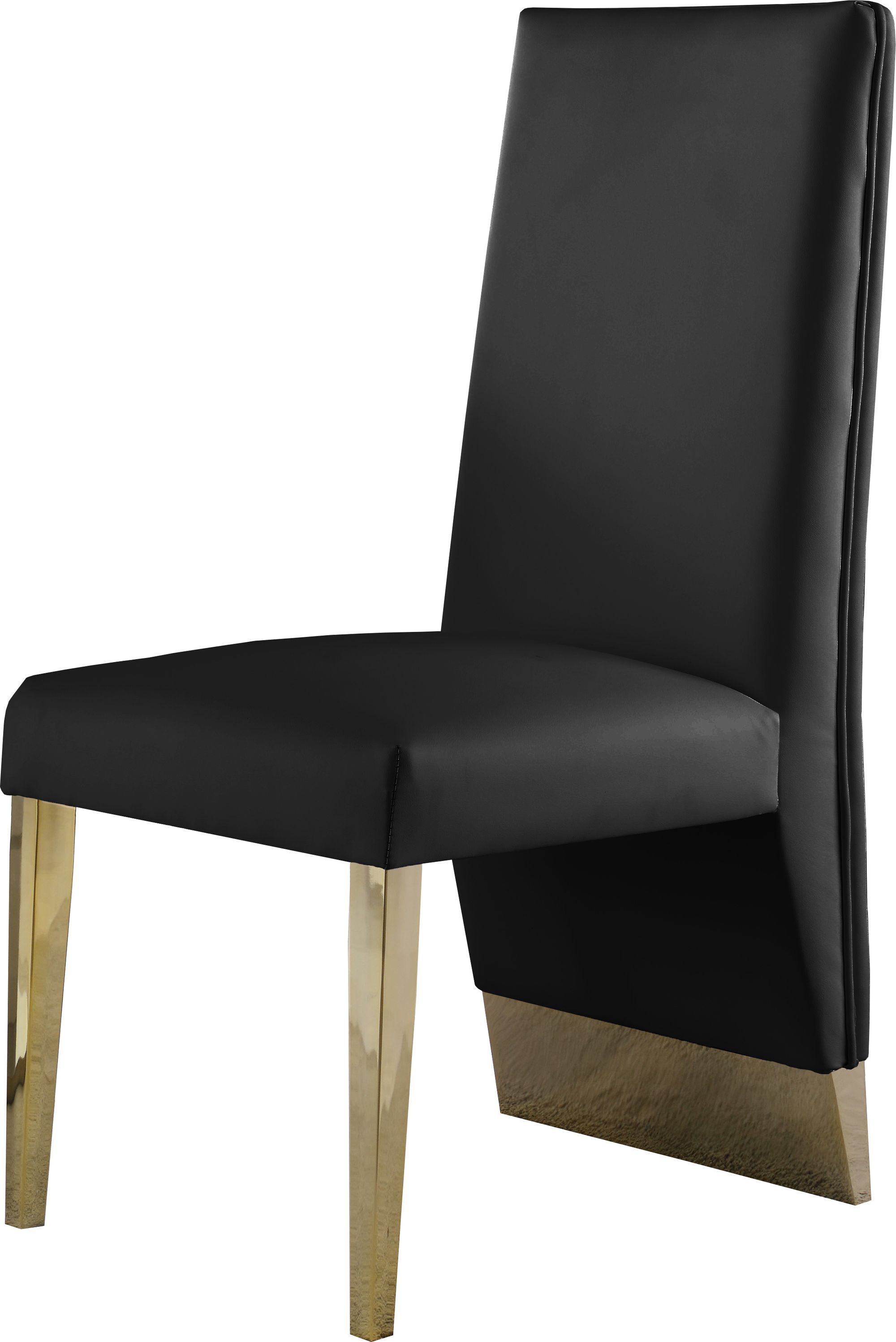 Porsha Faux Leather Dining Chair with Gold Metal Legs