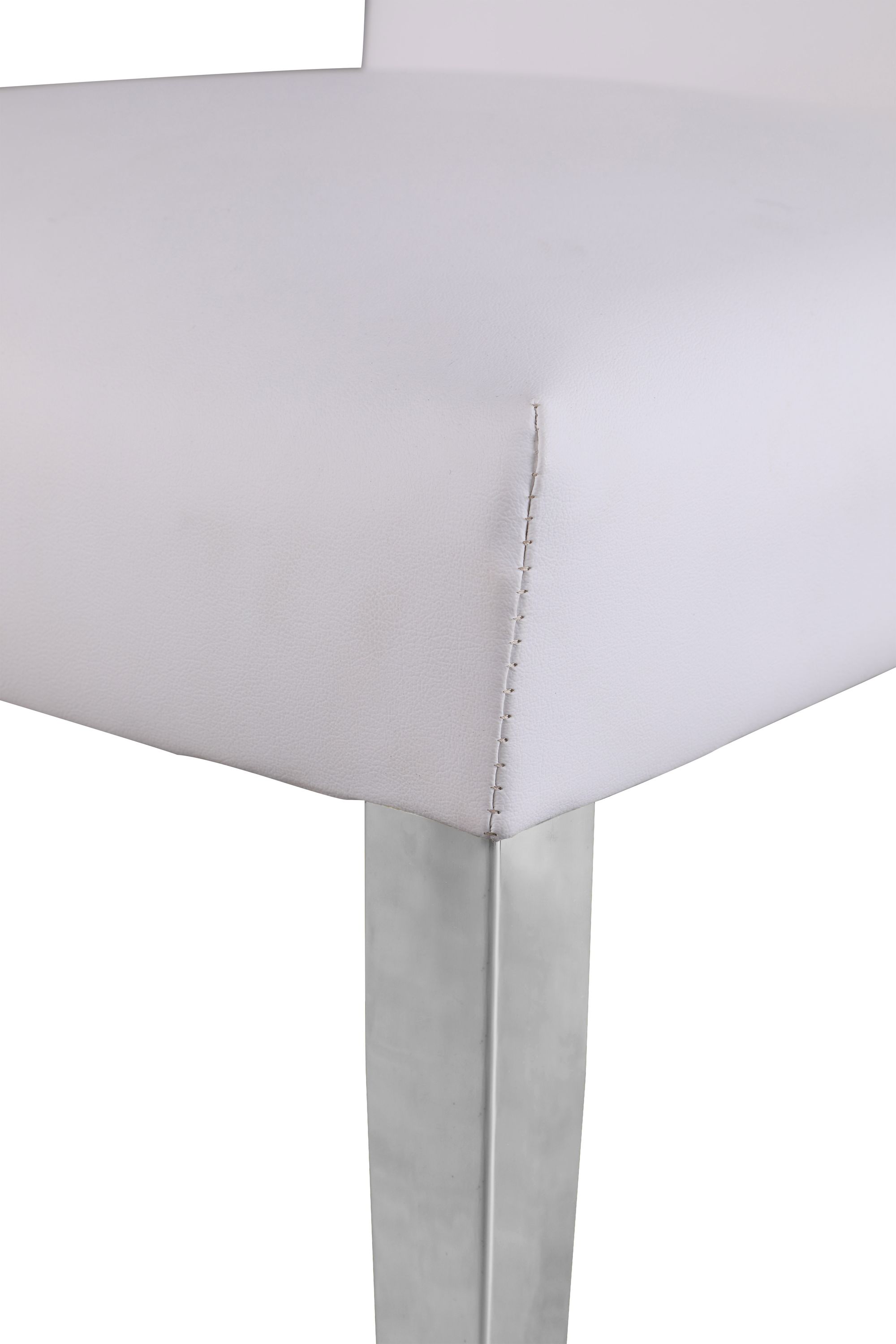 Porsha Faux Leather Dining Chair with Chrome Metal Legs