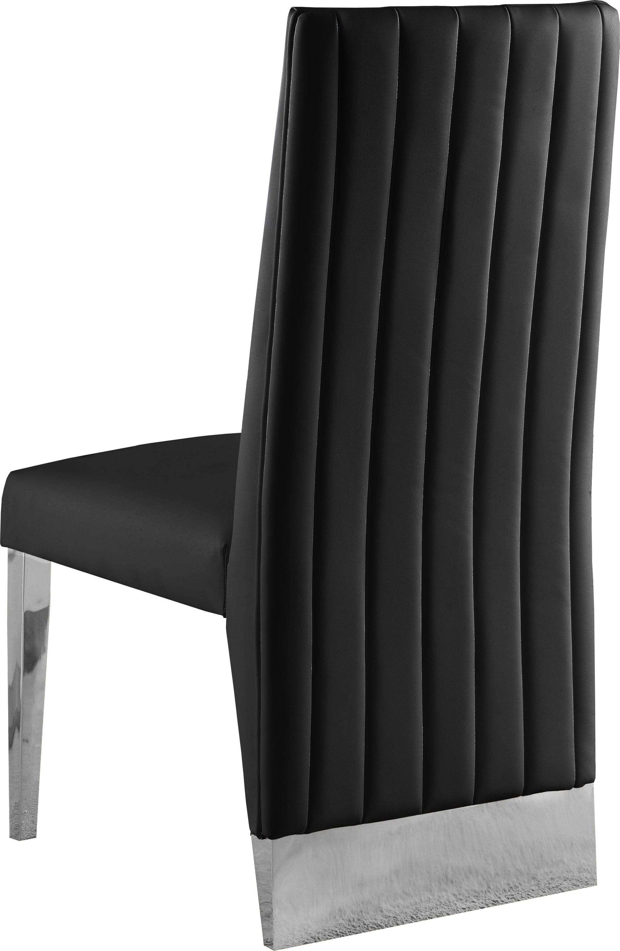 Porsha Faux Leather Dining Chair with Chrome Metal Legs