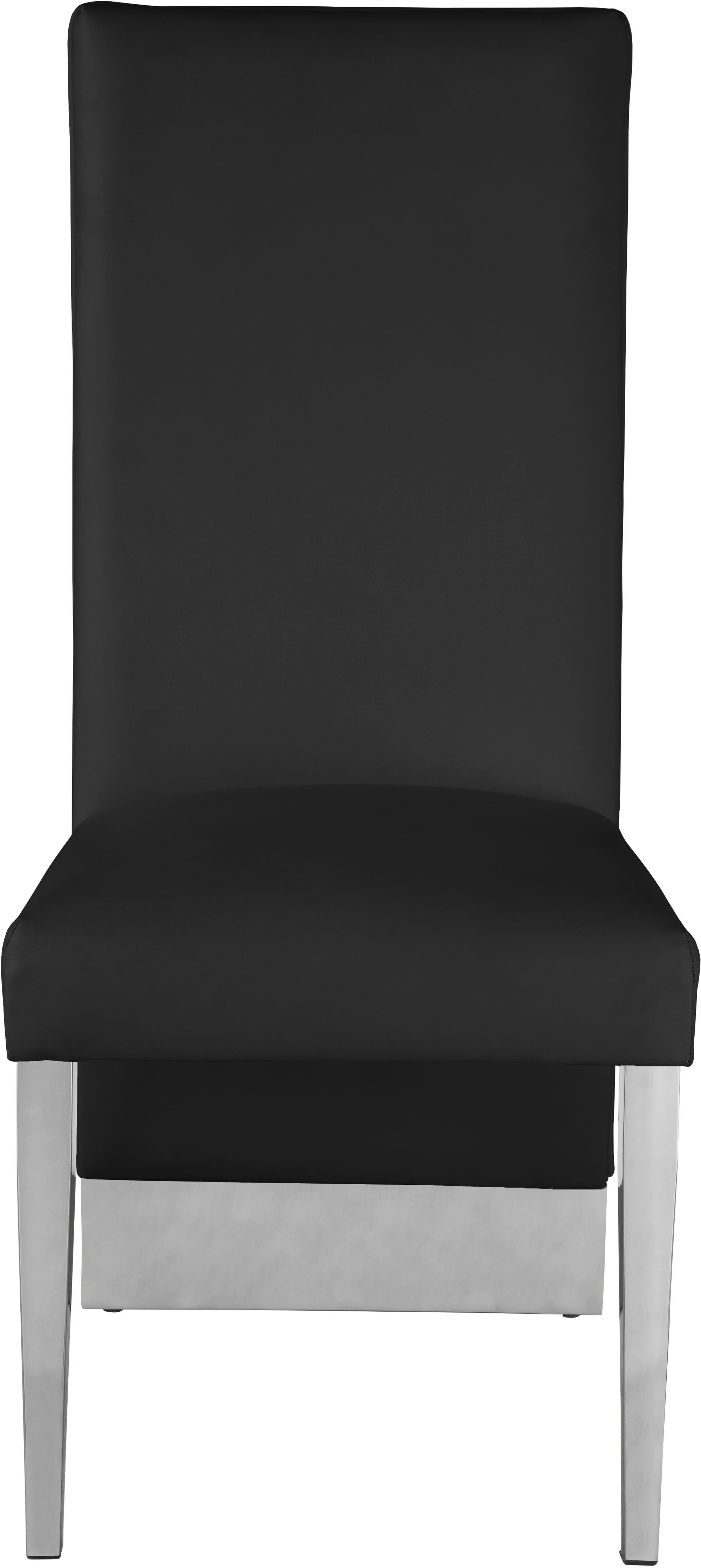 Porsha Faux Leather Dining Chair with Chrome Metal Legs