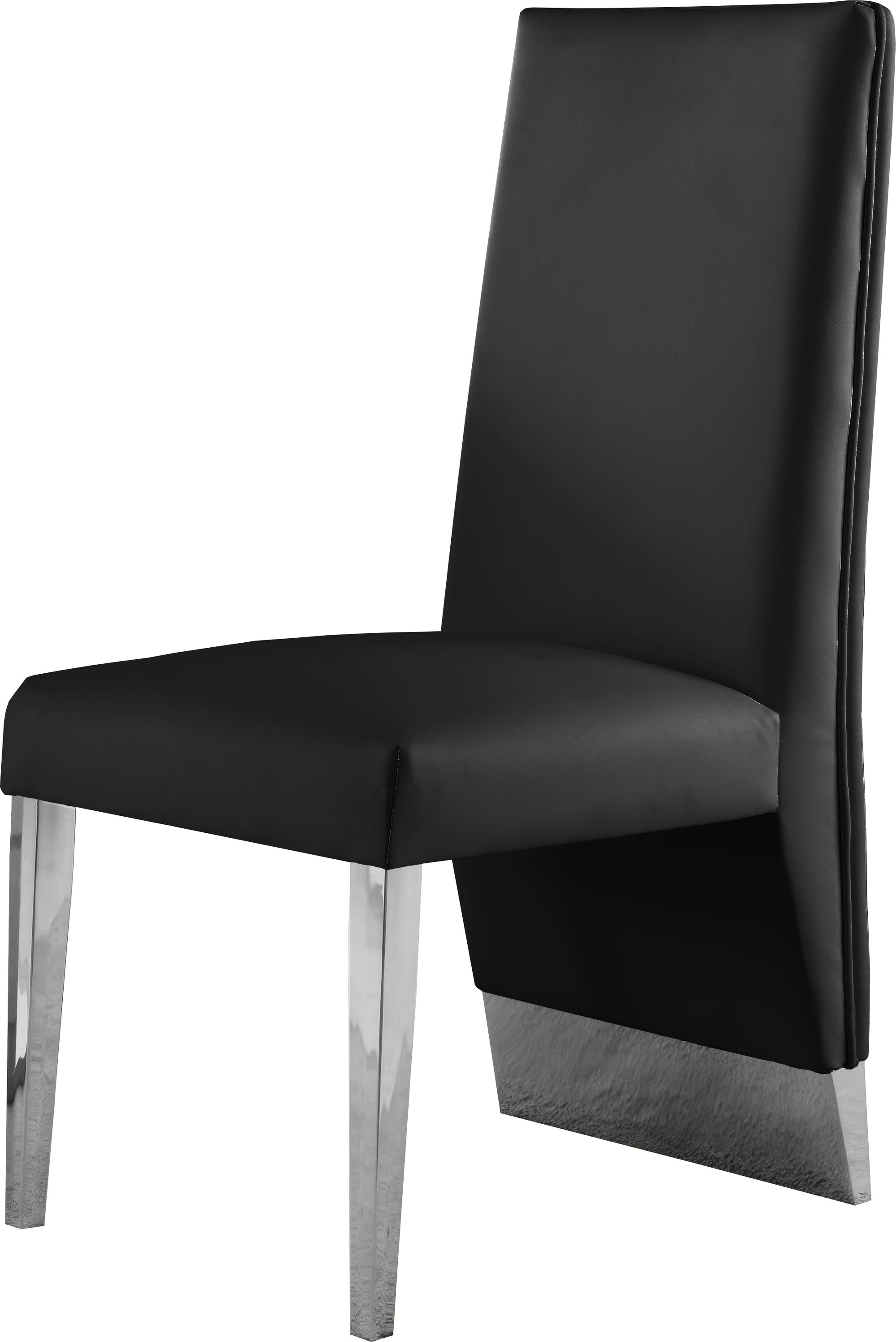 Porsha Faux Leather Dining Chair with Chrome Metal Legs