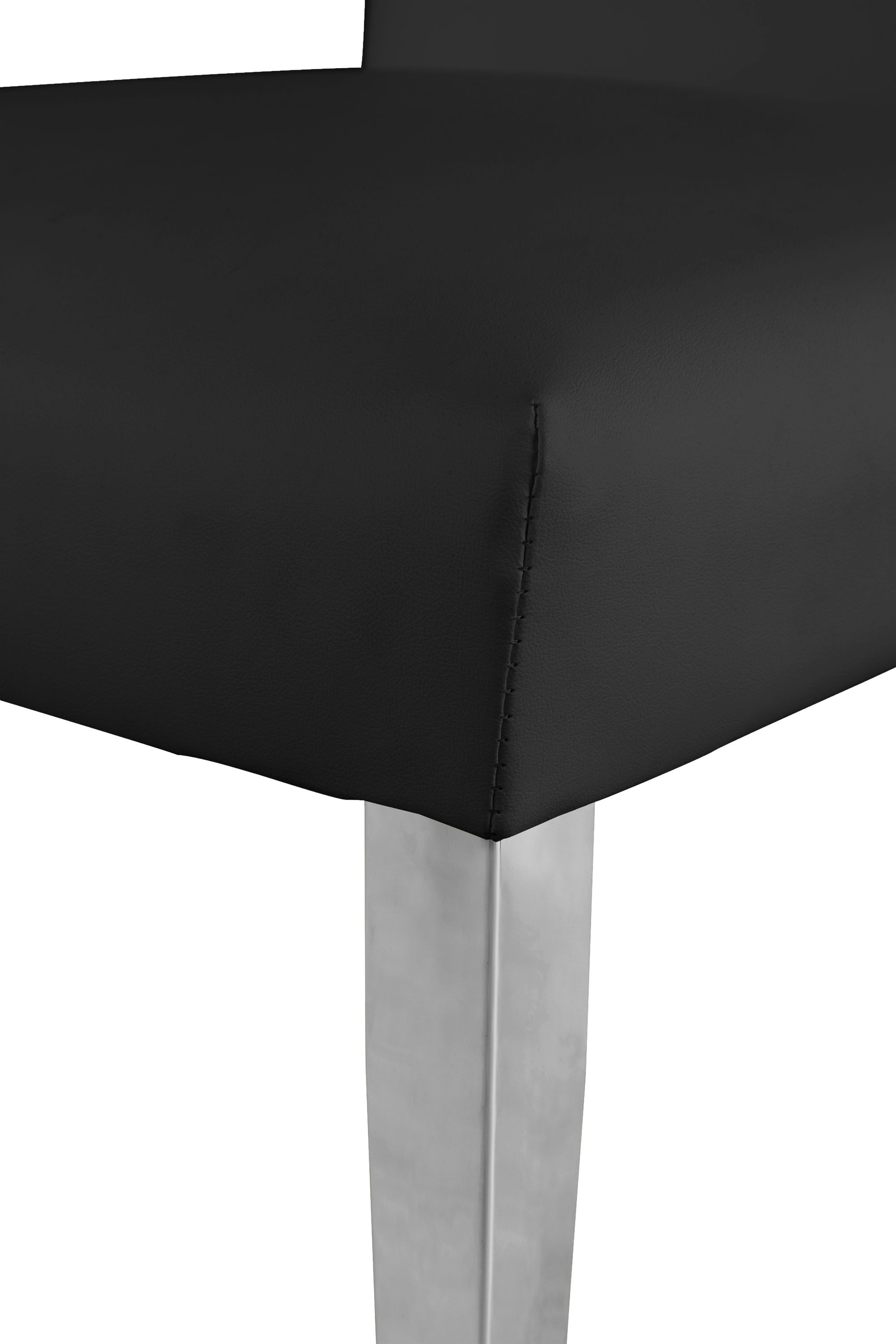 Porsha Faux Leather Dining Chair with Chrome Metal Legs