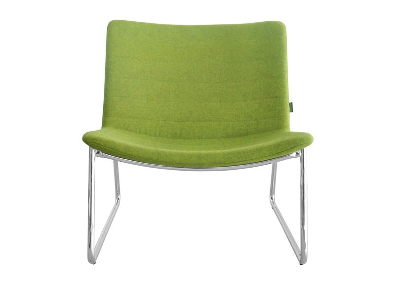 Vegas Lounge Chair with Metal Base & Horizontal Stitching
