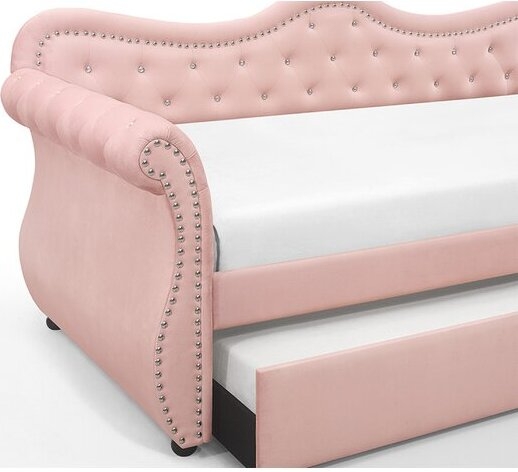 Abby Velvet Tufted Daybed w/Trundle