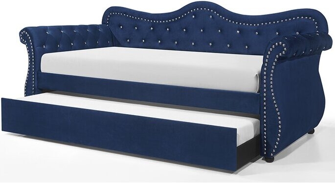 Abby Velvet Tufted Daybed w/Trundle