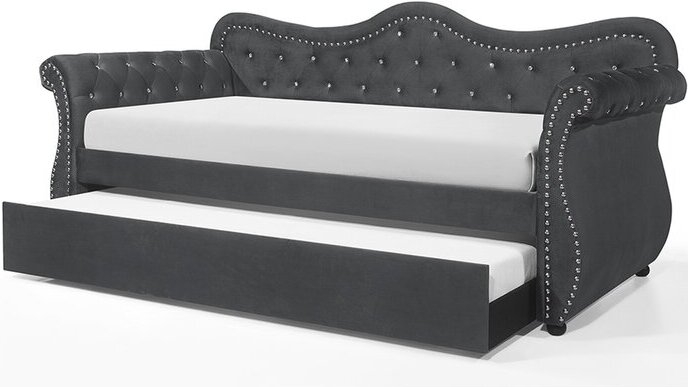 Abby Velvet Tufted Daybed w/Trundle
