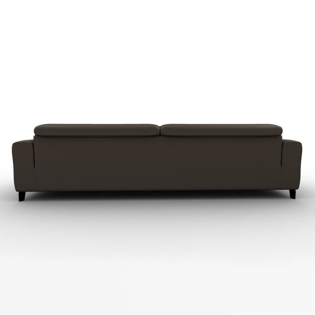 Norma Leather Fixed Adjustable Headrest & Footrest Maxi Sofa