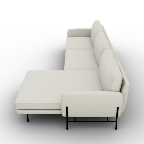 Le Marais Fabric Sofa w/Right Hand Chaise Facing