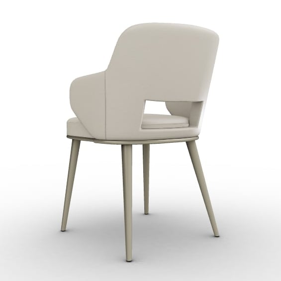 Foyer Fabric/Metal Customizable Upholstered Dining Open-Back Armchair