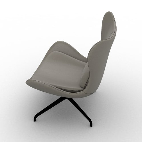 Lazy Fabric/Metal Customizable Upholstered Swivel Lounge Armchair