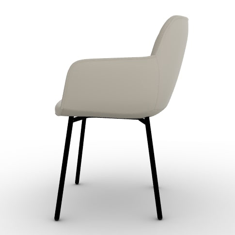 Cocoon Fabric/Metal Customizable Plush Seat Dining Armchair