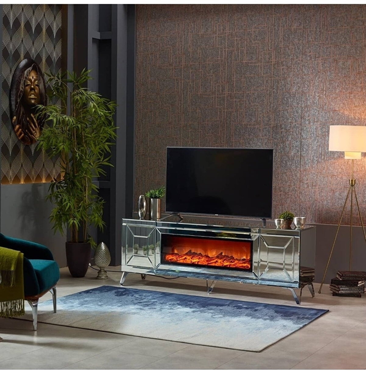 TV Stand with Decorative Fireplace LR-114-903
