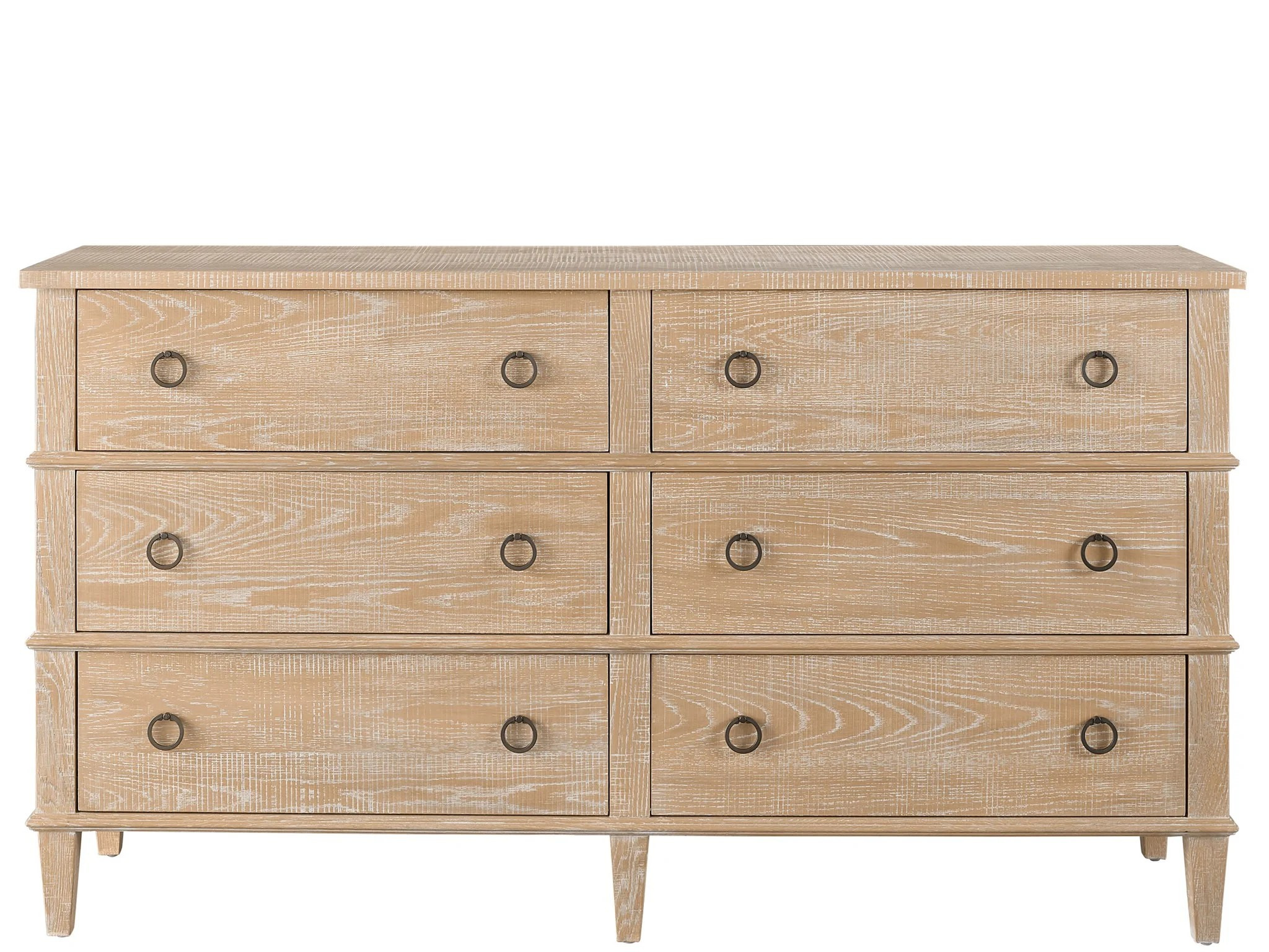Wood Double Dresser w/6 Drawers