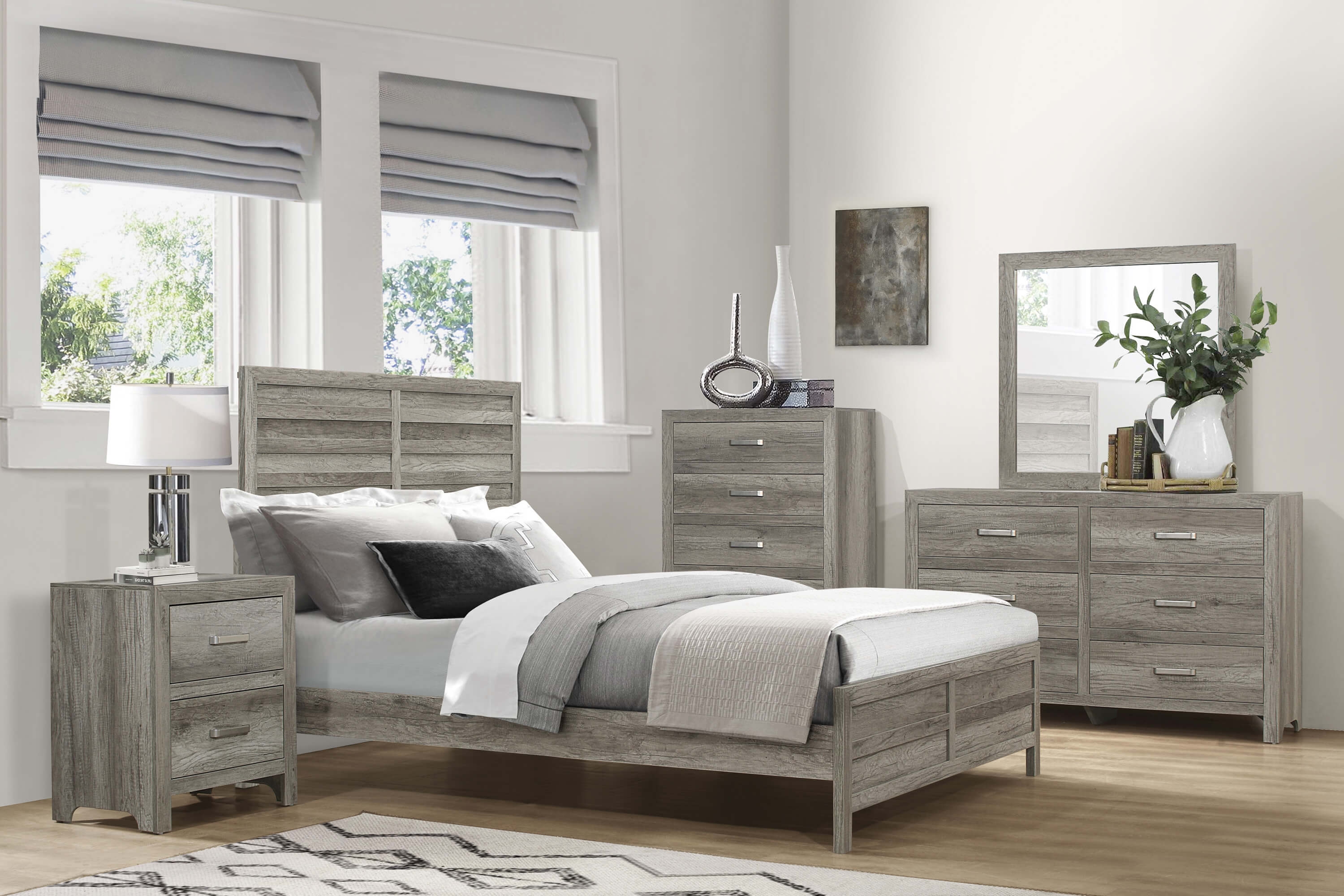 Mandan Wood/Wood Veneer Bed