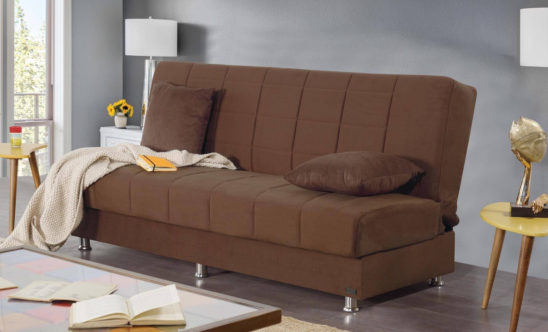 Hamilton Microfiber Fabric Storage Sofabed