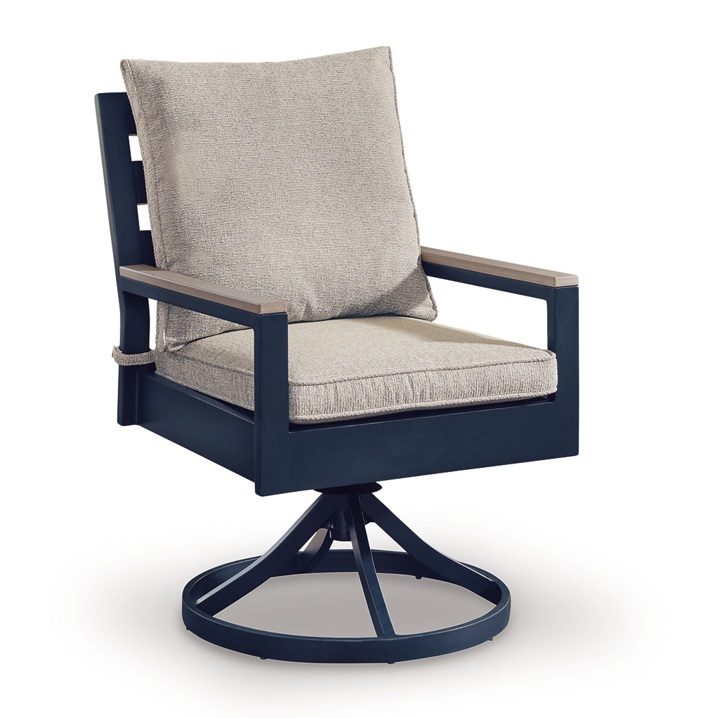 East Beach 2-Piece Aluminum/HDPE Swivel Chair with Cushion
