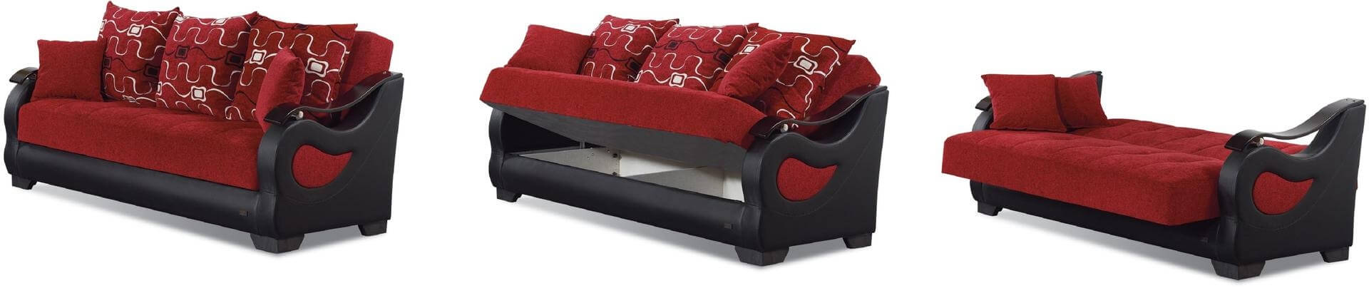 Pittsburgh Fabric/Vinyl Storage Sofabed