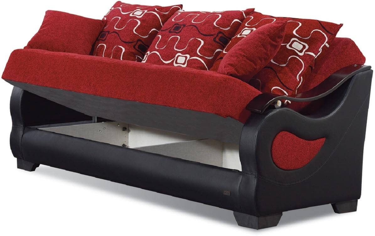 Pittsburgh Fabric/Vinyl Storage Sofabed